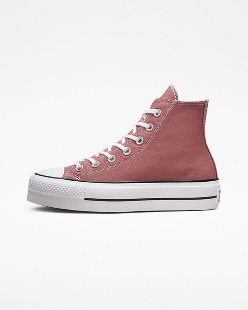 Dámské Boty Na Platformy Converse Chuck Taylor All Star Lift Seasonal Color Vysoké Růžové Černé Bílé | CZ AMNX71